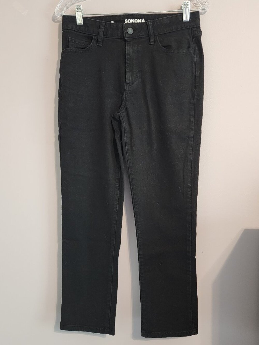 2/$25 Sonoma Goods for Life Mid Rise Straight Leg Black Jeans Size 8 Petite